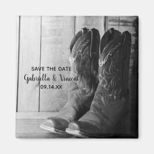 Aimant Mariage campagnard Boots Rustic Cowboy Enregistrer