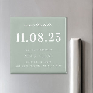Aimant Mariage Chic Minimal Date Non Photo Enregistrer La
