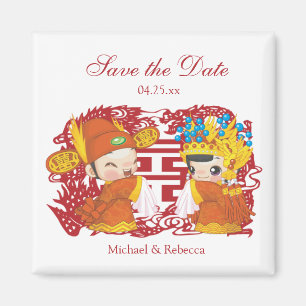 Aimant Mariage chinois traditionnel Enregistrer la date