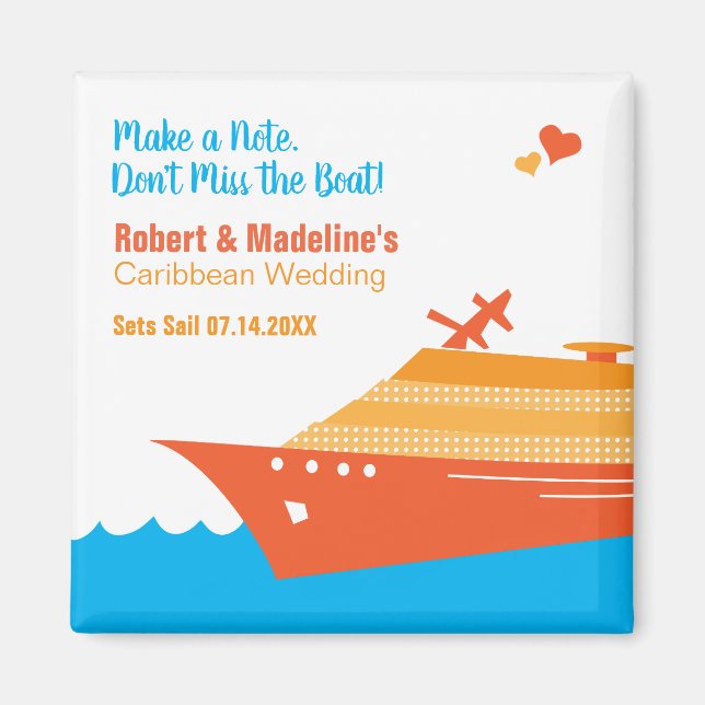 Aimant Mariage Croisière Enregistrer la date (Devant)
