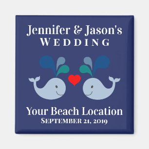 Aimant Mariage Cute Whale Tropical Beach Destination