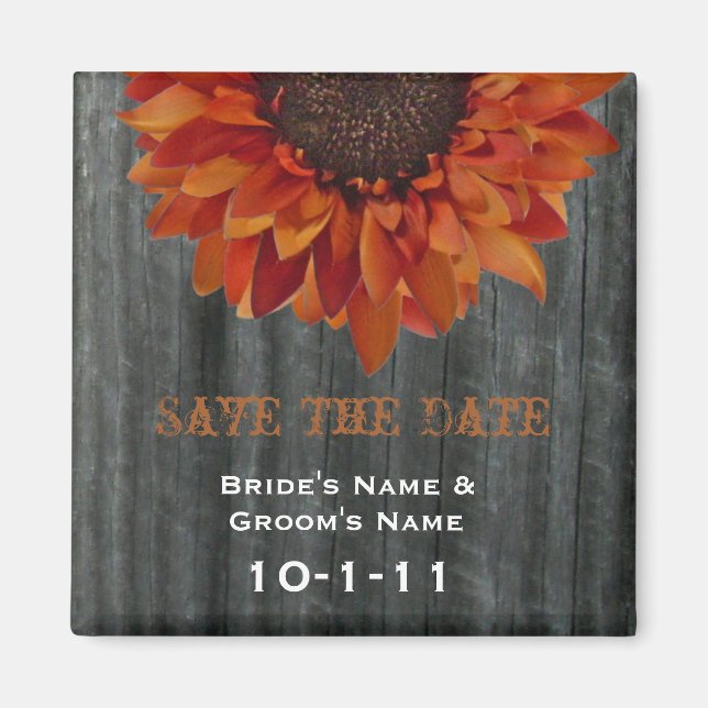Aimant Mariage de automne Sauvegarder La Date - Bois D'Éc (Devant)