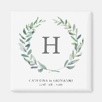 Mariage de couronne de Monogramme vert rustique