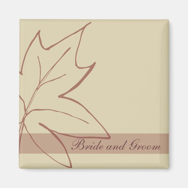 Aimant Mariage de la feuille d'érable automne (Devant)