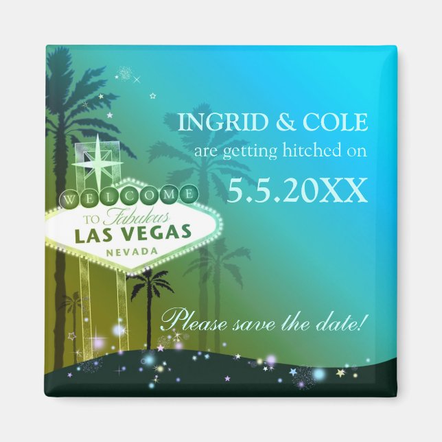 Aimant Mariage de Las Vegas glamour Sauvez la date (Devant)