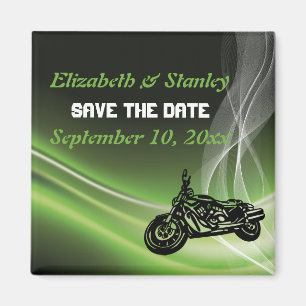 Aimant Mariage de motard sur route verte Enregistrez la d