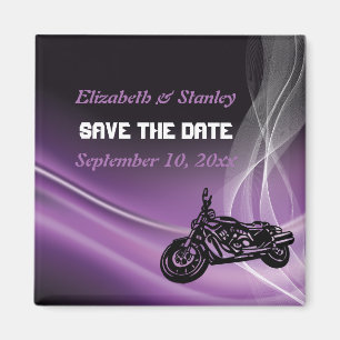 Aimant Mariage de motards violets Enregistrer l'aimant Da