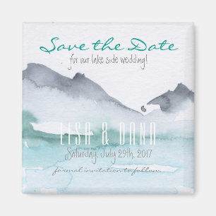 Aimant Mariage de Mountain Lake Enregistrer la date Magne