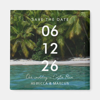 Aimant Mariage de Rêve sur une Plage Tropicale Save the D