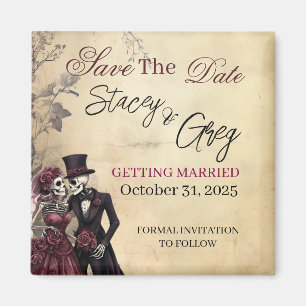 Aimant Mariage de squelette gothique rustique