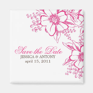 Aimant Mariage de style Pink Letterpress