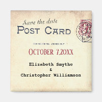 Mariage de timbre vintage par carte postale Enregi