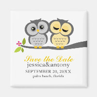 Mariage des Chouettes gris et jaunes