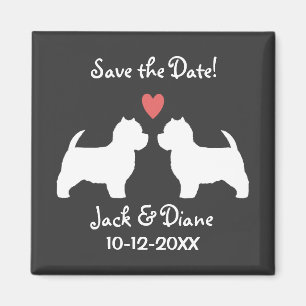 Aimant Mariage des terriers blancs de West Highland - Enr