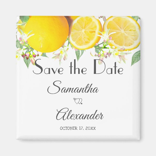 Aimant Mariage d'été de Lemon Boho pour sauver la date (Devant)