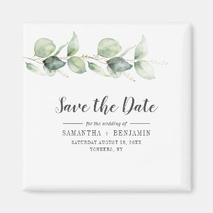 Aimant Mariage d'Eucalyptus botanique Enregistrer la date