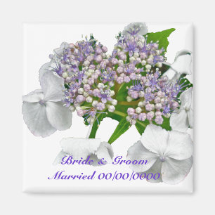 Aimant Mariage en dentelle bleue Hydrangea