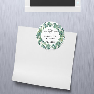 Aimant Mariage eucalyptus couronne m. mrs enregistrer la