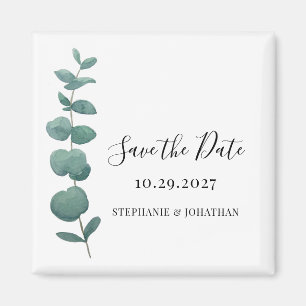 Aimant Mariage Eucalyptus Enregistrer La Date