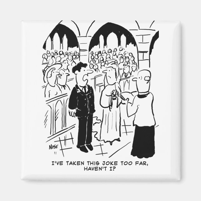 Aimant Mariage - Farce du marié - Dessin humoristique (Devant)
