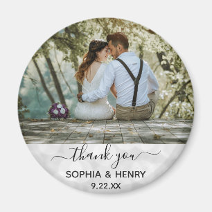 Aimant Mariage Favoriser la typographie moderne Merci pho