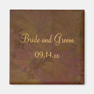 Aimant Mariage Feuille de l'érable de couleur automne