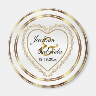 Aimant Mariage Gold & White / Anniversaire de conservatio
