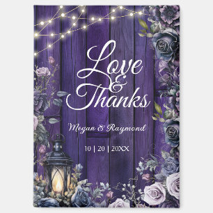 Aimant Mariage gothique Rustique Purple Merci magnétique