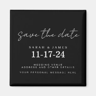 Aimant Mariage minimal moderne Enregistrer la date