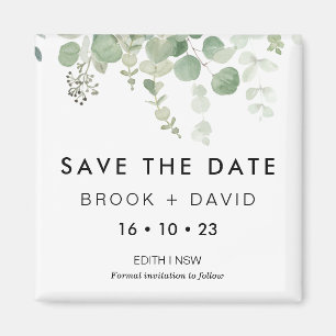 Aimant Mariage moderne Eucalyptus Enregistrer l'aimant de