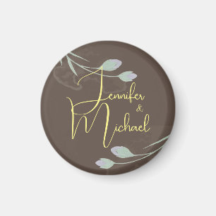 Aimant Mariage Moderne Minimaliste Plain Calligraphie Nom