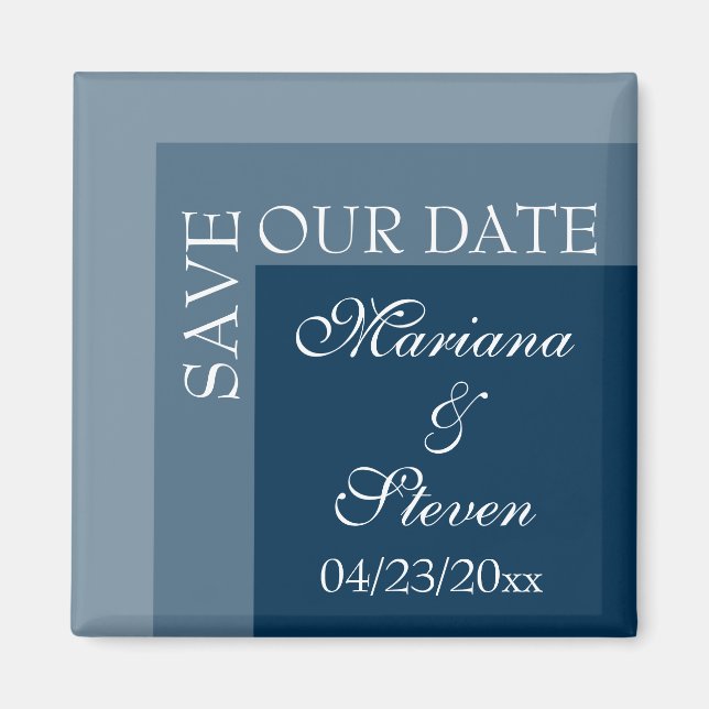 Aimant Mariage moderne moderne bleu marine (Devant)