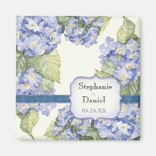 Aimant Mariage officiel bleu Hydrangea Bracket Floral
