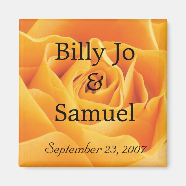 Aimant Mariage personnalisé Soft Yellow Rose (Devant)