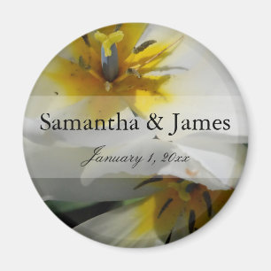 Aimant Mariage personnel Lys blanc intérieur