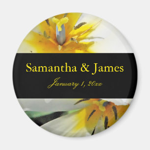 Aimant Mariage personnel Lys blancs à l'intérieur