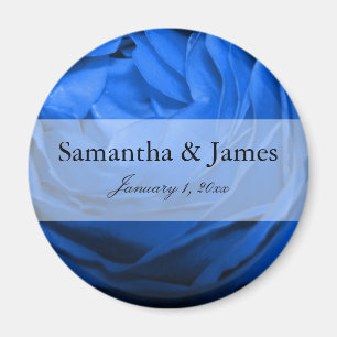 Aimant Mariage personnel Rose bleu
