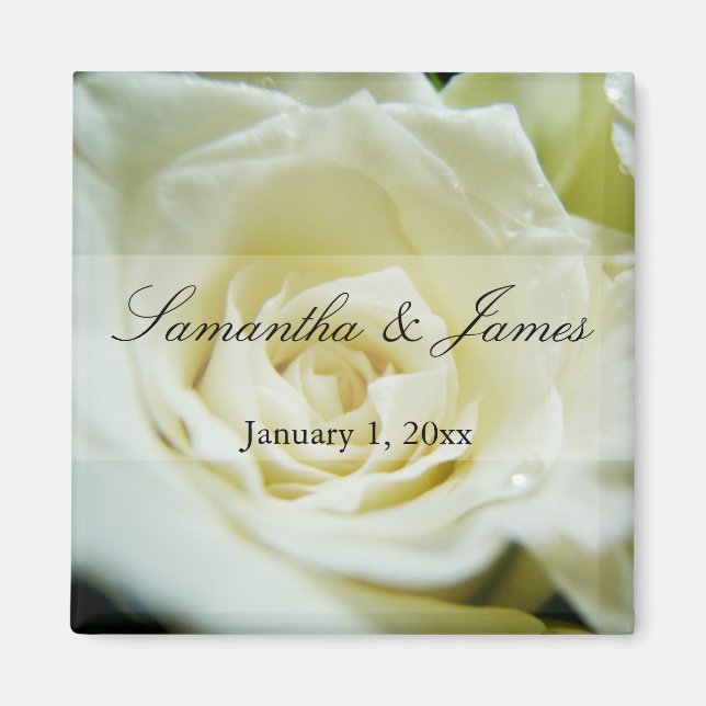 Aimant Mariage personnel White Rose (Devant)