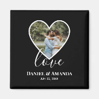 Mariage Photo Black Heart Frame Moderne Calligraph