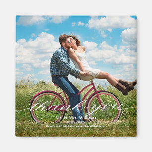 Aimant Mariage photo de Merci rustique