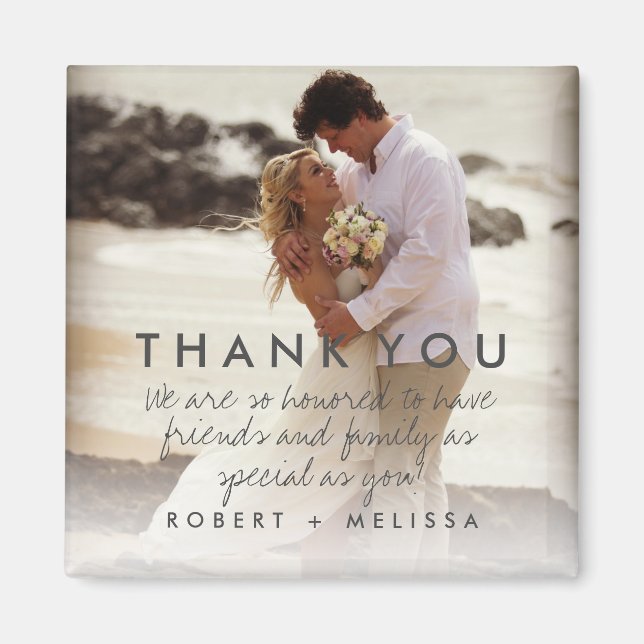 Aimant Mariage Photo Merci Message Favoriser (Devant)