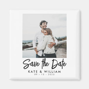 Aimant Mariage photo moderne simple Enregistrer la date