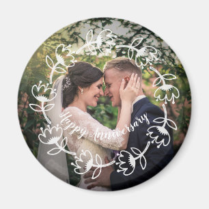 Aimant Mariage Photo Personnalisé Joyeux Anniversaire