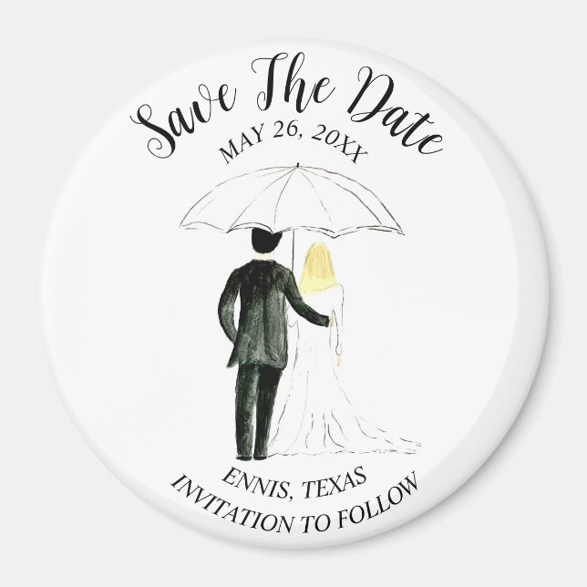 Aimant Mariage photo simple et élégant, moderne et rustiq (Devant)