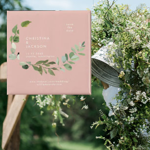 Aimant Mariage rose du désert d'Eucalyptus Sauvez la date