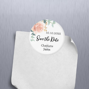 Aimant mariage rose or rose floral enregistrer la date