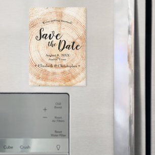 Aimant Mariage rustique personnalisé Enregistrer la date