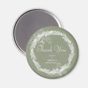 Aimant Mariage vert minimaliste Boho Sage