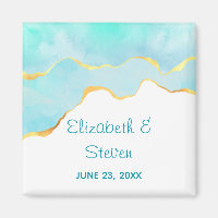 Mariage Vert Tropical Tranquille avec Bordure Doré