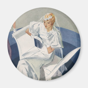 Aimant Mariage Vintage, Art Déco Moderne du Milieu du Siè